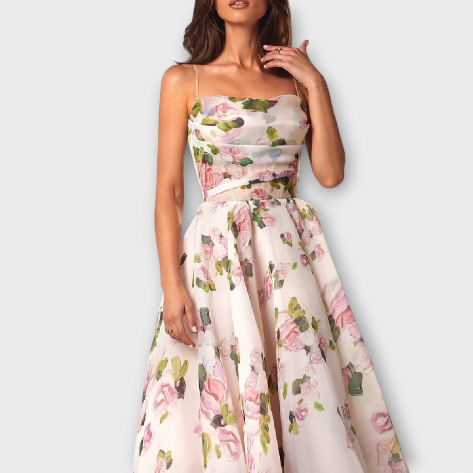 Elegant Chiffon Midi Dress