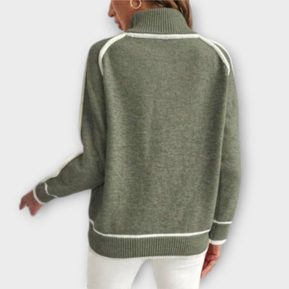 Christine - Luxurious Olive Green Knit Sweater