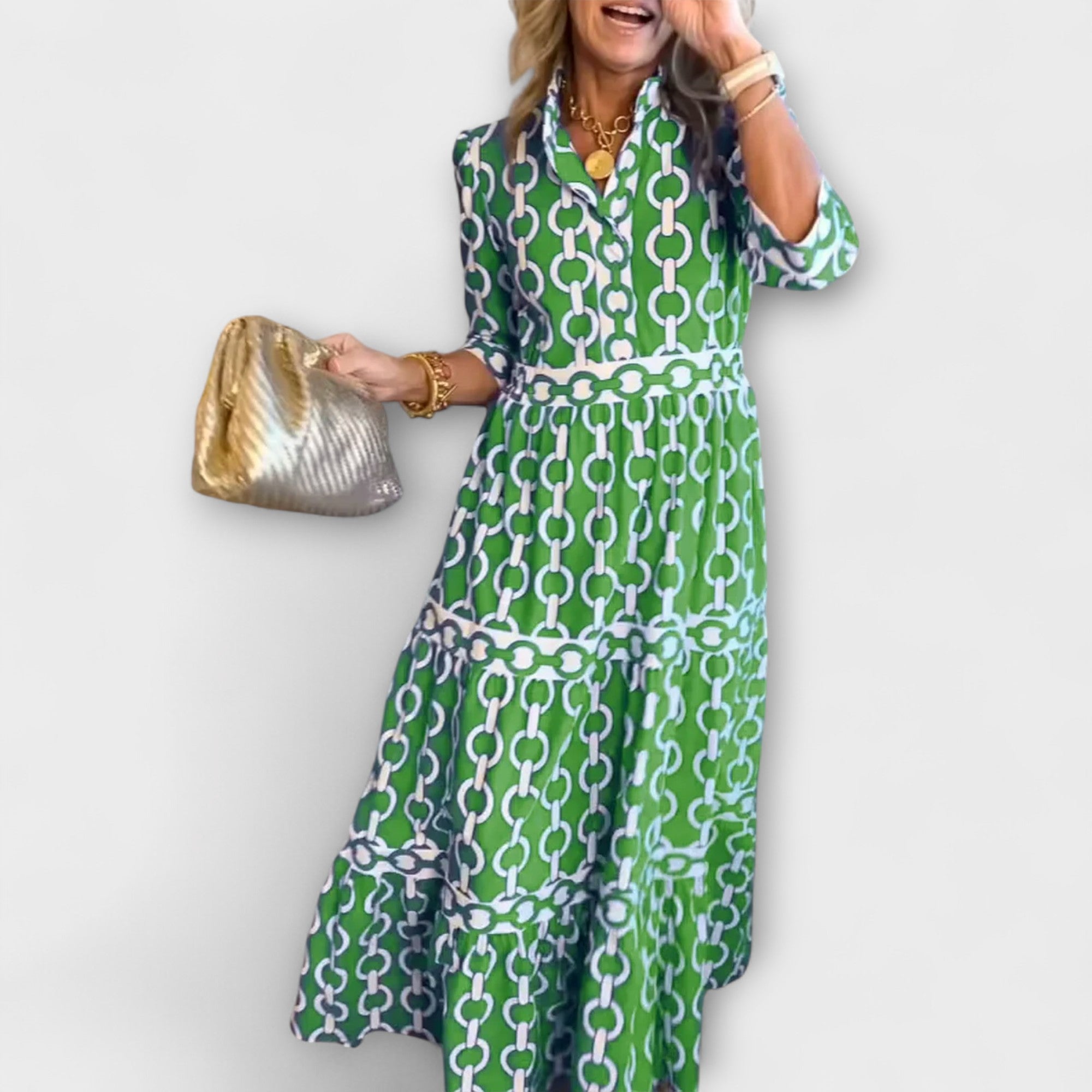 Juliette - Chain Pattern Midi Dress